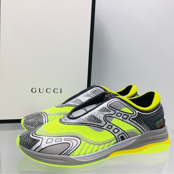 Gucci Ultrapace R Sneakers- Yellow/ Grey- 623109 - Picture 4 of 14
